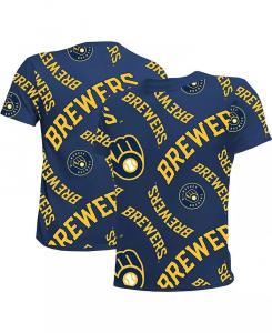 Футболка Milwaukee Brewers Allover Team для больших мальчиков и девочек Stitches