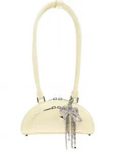 Кожаная сумка через плечо с подвесками Self-Portrait, желтый