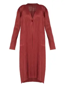 Плиссированное пальто на пуговицах Monthly Colors: October Pleats Please Issey Miyake, красный