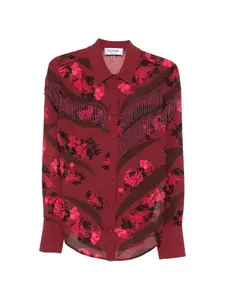 Рубашка с цветочным принтом и бахромой Blugirl, красный