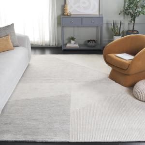 Ковер SAFAVIEH, 244 x 305 см, - коллекция Ebony - большой - бежевый и серый, современный дизайн, идеально для гостиной, спальни, офиса, столовой (EBN253G)