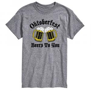 Футболка Big & Tall Oktoberfest Beers Two You с рисунком Licensed Character, серый
