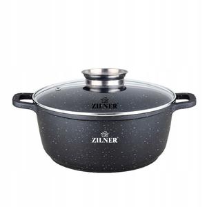 Zilner, кастрюля 4,5л, диаметр 24см, антипригарное покрытие, стеклянная крышка, подходит для всех типов плит, индукционная ZL-9005