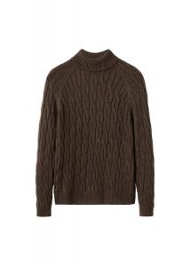 MANGO MAN Свитер 'Mariat' в темно-коричневом цвете