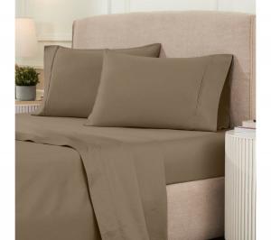 Комплект постельного белья из египетского хлопка с глубокими карманами, плотность ткани 1200 нитей, 4 предмета, размер California King Superior, Taupe