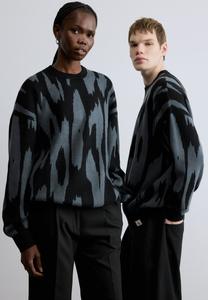 Джемпер Calvin Klein Jeans ABSTRACT JACQUARD UNISEX, Harlem Night Blue/Black