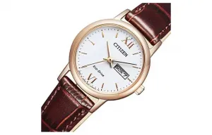 CITIZEN Часы женские Ecology Drive Collection Light Powered Quartz Movement на ремешке из коровьей кожи