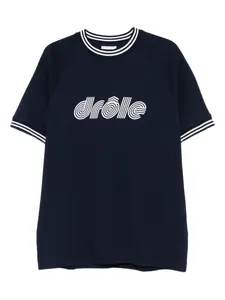 Футболка с рукавами-реглан и полосатой отделкой Drôle De Monsieur, синий