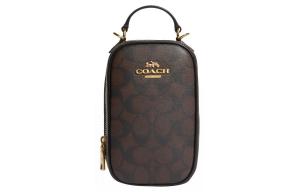 Кошелек для телефона из искусственной кожи Eva, сумка, плечевая сумка, мини-кроссбоди женская коричнево-черная COACH