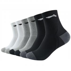 Низкие носки унисекс 6 пар LINING, черный/белый/серый