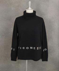 Вязаная водолазка с логотипом, 100% шерсть