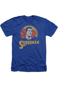 Футболка DC Comics Super Circle для взрослых Heather Gildan, синий