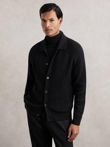 Кардиган Martley с кабельным узором Reiss, Black