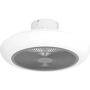 Потолочный светильник LED SAYULITA Потолочный вентилятор LED-модуль 1 шт., теплый белый - холодный белый, потолочная лампа, вентилятор с регулировкой яркости, белый, пульт дистанционного управления, таймер, Ø 45,5 см Eglo, белый/серый