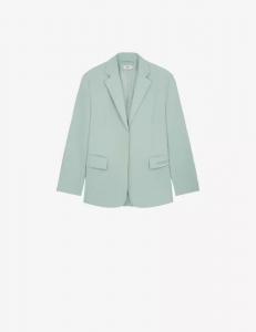 Хлопковый пиджак строгого кроя PANGAIA, цвет Eucalyptus Blue