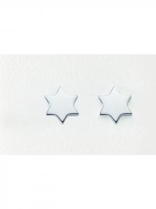 Adeliás Женские серьги-гвоздики в форме звезды из серебра 925 пробы