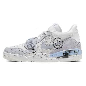 Jordan Баскетбольные кроссовки Legacy 312 с амортизацией, противоскользящие, износостойкие, дышащие, низкие, винтажные, мужские, белые, серые