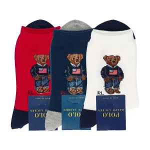 Детские носки POLO RALPH LAUREN RL I&T Americana Bear Crew Socks, цвет 15. Scarlet