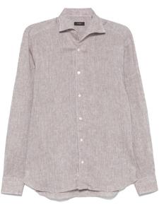 Льняная рубашка Barba, коричневый