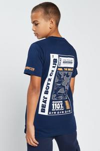 Футболка с принтом на спине 'Flyer' Beat Boyz Club, темно-синий