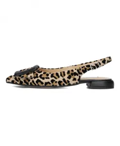 Элегантные туфли-слингбэки с принтом под пантеру. Notre-V, бежевый