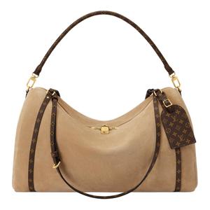 LOUIS VUITTON Сумка через плечо из натуральной кожи и замши большая женская орехово-коричневая