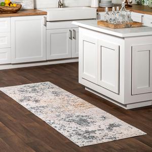 Ковер nuLOOM, 77 x 183 см, для гостиной, спальни и столовой, Danae Ivory, машинная стирка, устойчивый к пятнам, с противоскользящей основой, низкопрофильный