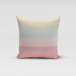 КРАСИВАЯ ЖИЗНЬ. Чехол на подушку в полоску 9,5см мятно-розовый ягодно-красный желтый размер g 80x80см (ВxШ) размер 80x80см (ВxШ) Schöner-Leben