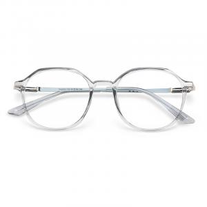 MK MINGKU Пластиковая оправа для очков круглой формы унисекс, Transparent Gray Frame