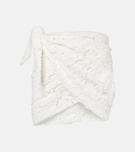 Белая пляжная накидка Sun с вышивкой broderie anglaise Farm Rio, White