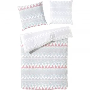 Постельное белье Primera «Постельное белье Organic Renforce Zahara», с современным зигзагообразным узором, серый/красный/синий