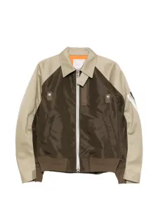 Куртка на молнии с цветными блоками Sacai, коричневый