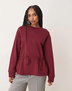 Толстовка ASOS DESIGN с бантом и сборками в бордовом цвете