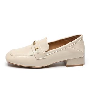 ZHR Лоферы женские бежевые/черные/абрикосовые