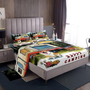 Erosebridal Комплект постельного белья Happy Camping с веселым принтом корги, полиэстер, Color 54