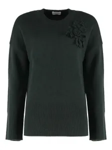 Ребристый свитер с цветочным декором P.A.R.O.S.H., зеленый