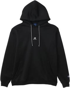 Мужская толстовка с длинным рукавом Champion, свободный крой, эластичная, теплая, с логотипом в одной точке, толстовка с капюшоном из махровой ткани Techweave, TECH WEAVE C3-AS104, черный