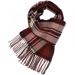 Tommy Hilfiger Шерстяной вязаный шарф унисекс, Red Plaid XIT