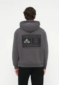 Толстовка на молнии с графическим принтом на спине, свободного кроя, из махровой ткани. Tommy Jeans, Washed Black