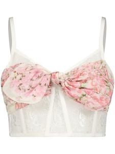 Giambattista Valli топ-бралетт с бантом, белый