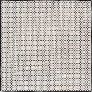 Ковер SAFAVIEH, 183 x 183 см, Natural Fiber Collection, Ivory/Black, геометрический рисунок, идеален для помещений с высокой проходимостью в гостиной, спальне, столовой (NF489Z)