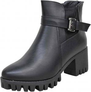 Женские ботильоны Luxury Divas с массивным каблуком, Black