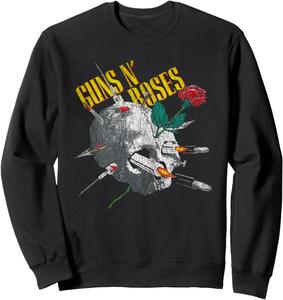 Официальная винтажная толстовка Guns N' Roses с изображением черепа и иглой, черная