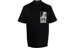 Versace Мужские черные футболки с круглым вырезом средней высоты