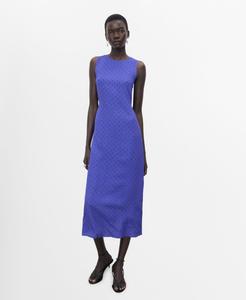 Женское миди-платье в горошек MANGO, Blue