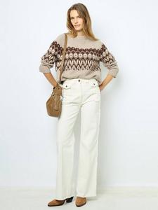 Потертые джинсы с высокой талией Gerard Darel, экрю