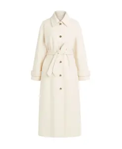 Современное пальто с серебряными пуговицами Twinset, бежевый