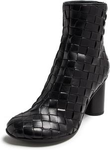 Женские ботильоны YDN Fashion с закрытым носком, молнией сзади, на высоком квадратном каблуке, плетеные, для повседневных и торжественных мероприятий, теплые, размер 4-16 US, Black