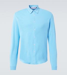 Рубашка Giles из хлопкового пике Orlebar Brown, California Blue