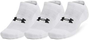 Носки унисекс для взрослых, тренировочные, хлопковые, невидимые (3 шт. в упаковке) Under Armour, (100) White/White/Black